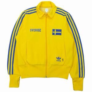VTG 2006 Adidas Sweden FIFA World Cup Football Yellow Zip Up Track Jacket Med 40